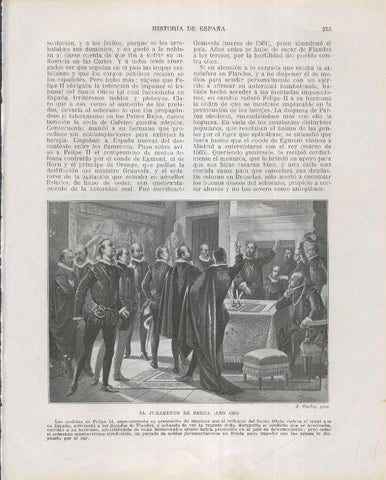 Historia de España lamina 174: El juramento de breda (1566)