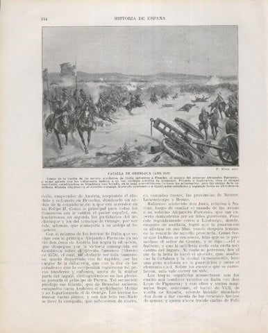 Historia de España lamina 191: Batalla de Gembloux (1578)