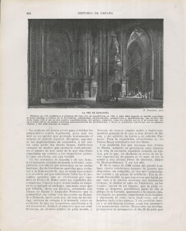Historia de España lamina 199: La seo de Zaragoza