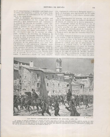 Historia de España lamina 206: Las tropas castellanas se apoderan de zaragoza (1591)