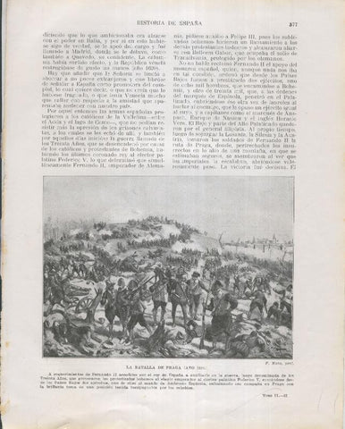 Historia de España lamina 217: La batalla de Praga (1620)