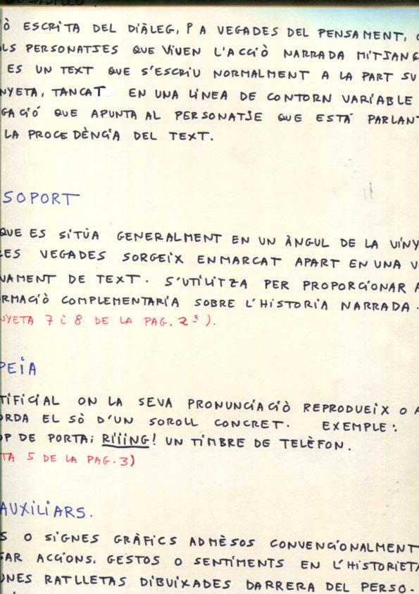 Planchas originales: Vocabulario de Comic