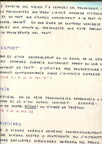Planchas originales: Vocabulario de Comic