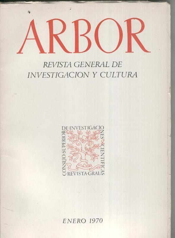 Arbor. Revista general de investigacion y cultura numero 289