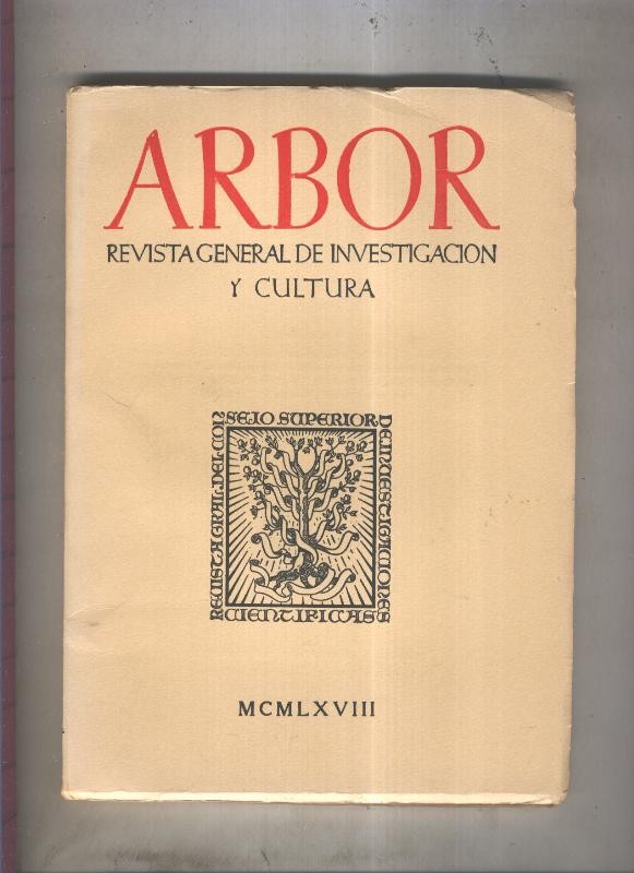 Arbor. Revista general de investigacion y cultura numero 269