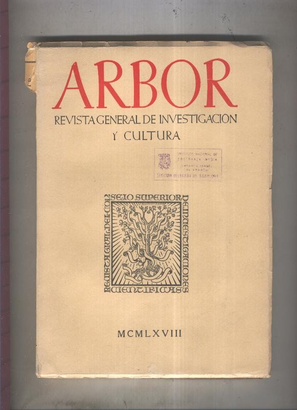 Arbor. Revista general de investigacion y cultura numero 268