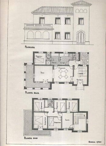 Planos modernos de Villas y Chalets modelo numero 46-46bis