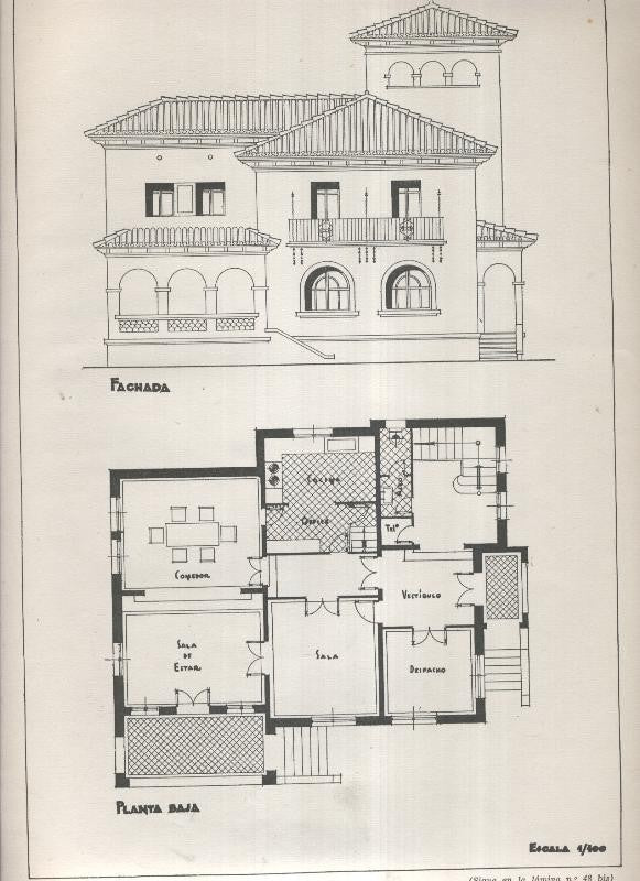 Planos modernos de Villas y Chalets modelo numero 48-48bis