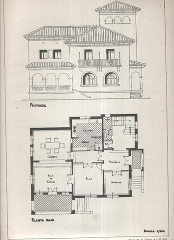 Planos modernos de Villas y Chalets modelo numero 48-48bis