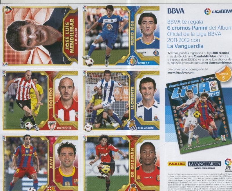 Lamina Cromos Panini Liga BBVA 2011-2012