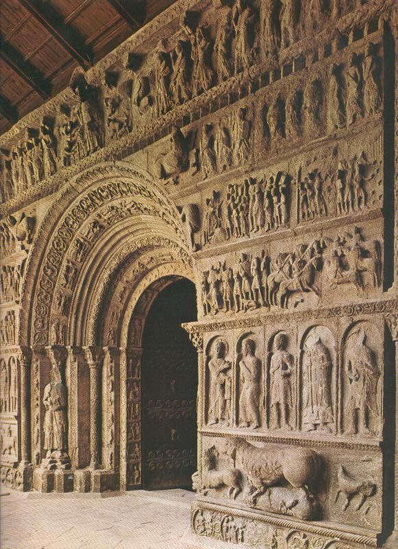 Album Grafico de España lamina 40: Portada Romanica de Ripoll, Gerona