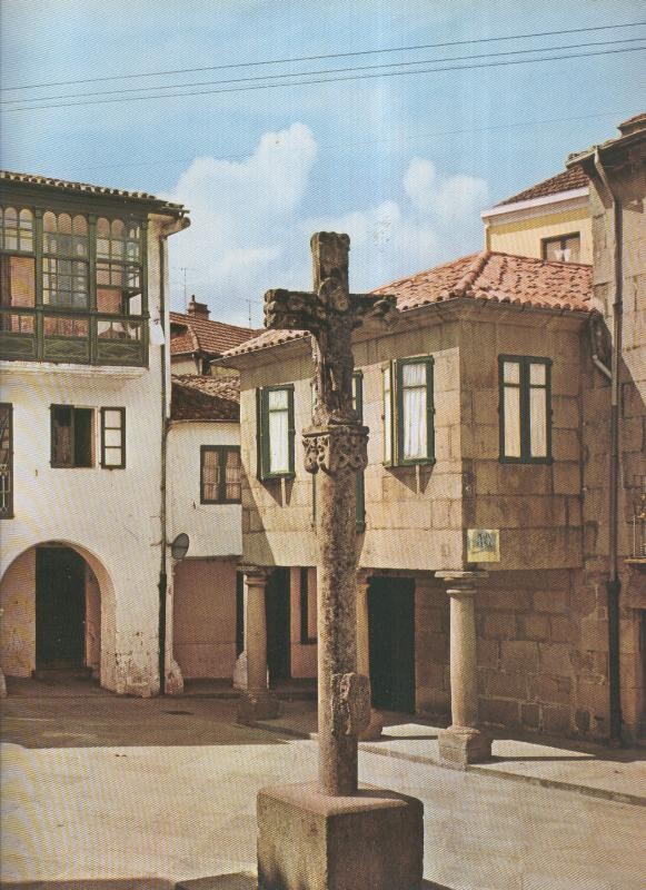 Album Grafico de España lamina 49: Plaza de La Leña, Pontevedra