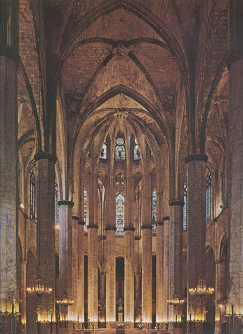 Album Grafico de España lamina 76: Iglesia de Santa Maria del Mar, Barcelona