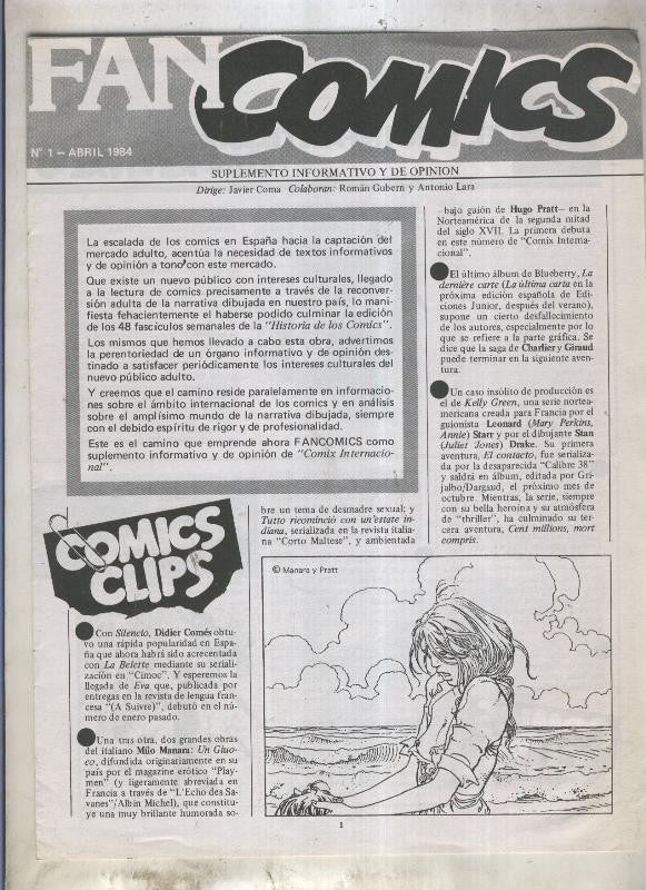 Fanzine: Fan Comics numero 1, abril 1984