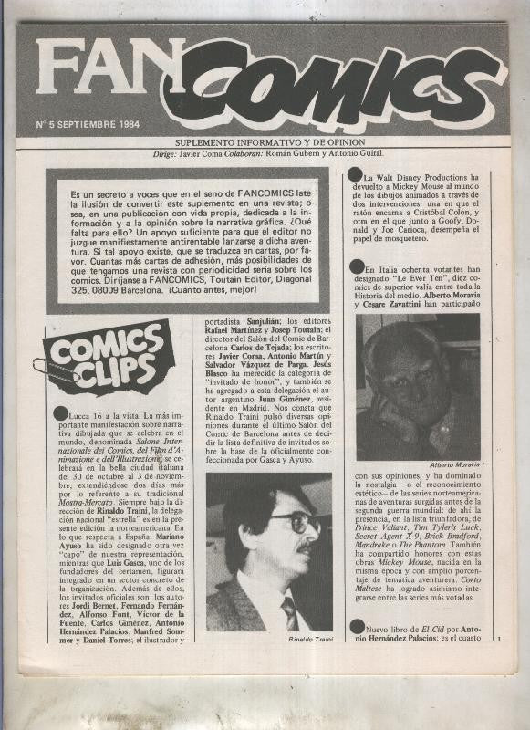 Fanzine: Fan Comics numero 5-septiembre 1984