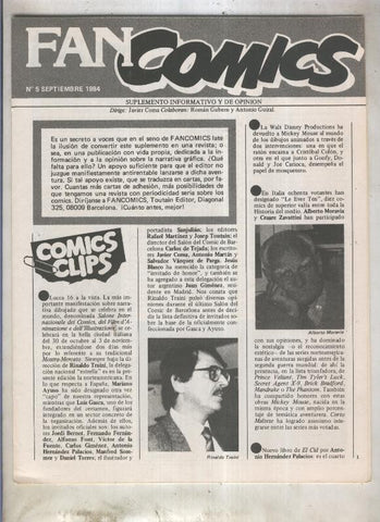Fanzine: Fan Comics numero 5-septiembre 1984