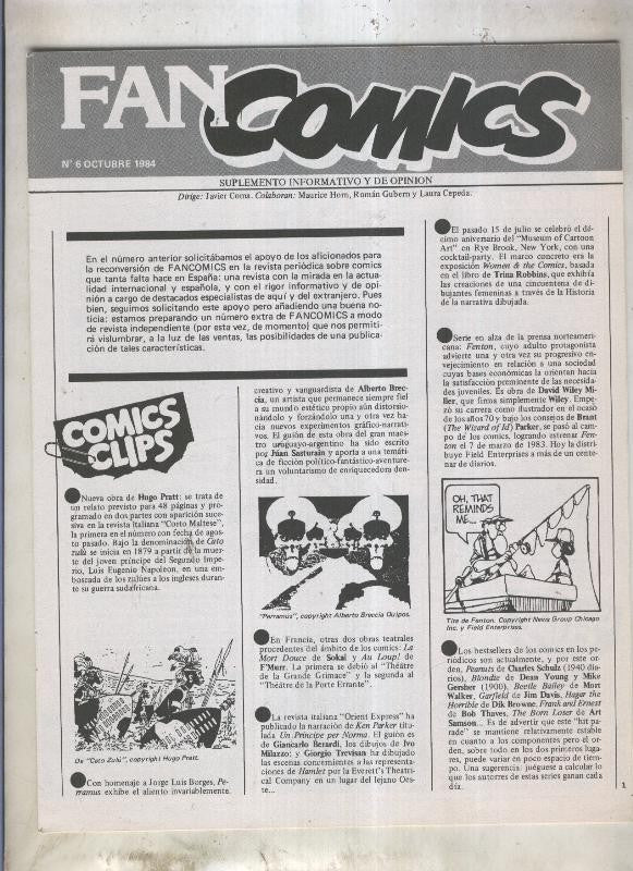 Fanzine: Fan Comics numero 6-octubre 1984