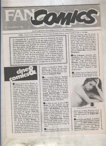 Fanzine: Fan Comics numero 9-febrero 1985 (ultimo numero publicado)