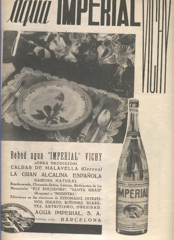 Propaganda comercial agua Imperial Vichy