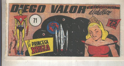 Diego Valor primera serie facsimil numero 071: La princesa Kriela