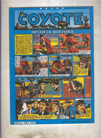 El Coyote facsimil numero 028: Justicia decisiva (numerado 2 en trasera)