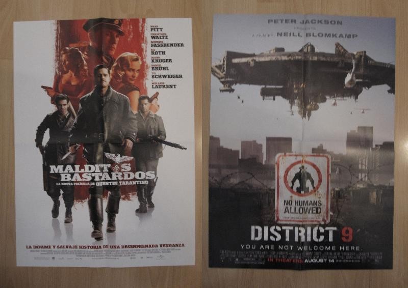 Poster doble cine: Malditos bastardos y District 9