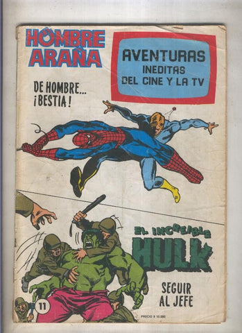 Aventuras Ineditas del Cine-TV numero 11: Spider/Hulk (numerado 1 en trasera)