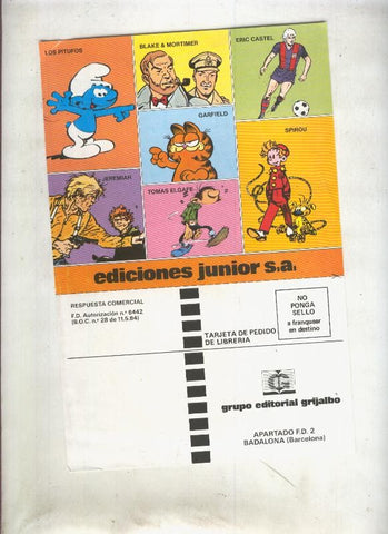 Tarjeta propaganda ediciones Junior