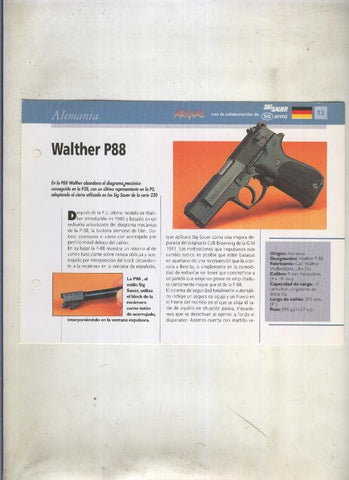 Ficha revista Armas numero 12: Walther P88 (alemania)