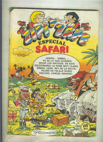 Zipi y Zape especial numero 137: Safari (numerado 3 en trasera)