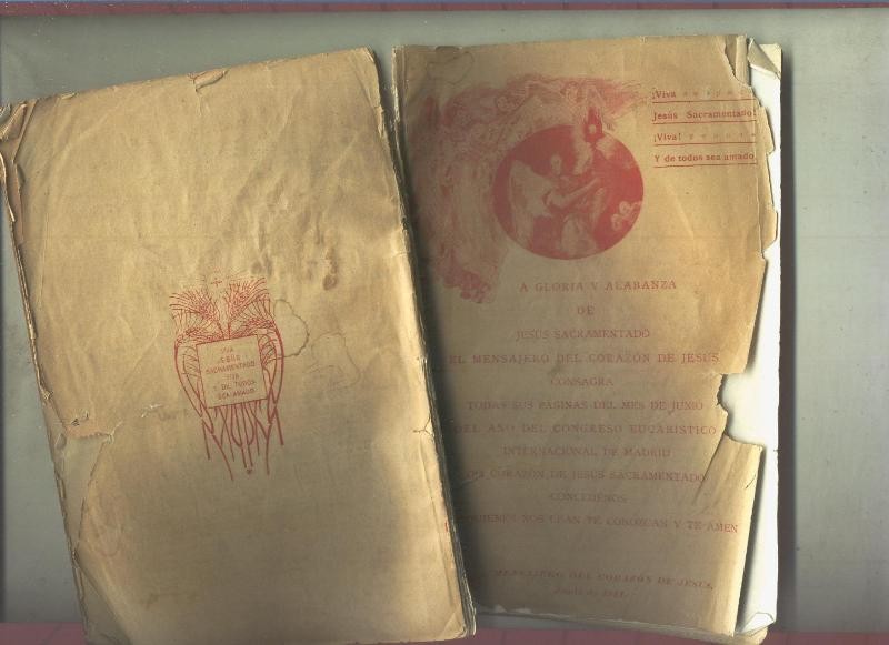 A gloria y alabanza de Jesus Sacramentado (cubierta estropeada segun imagen)