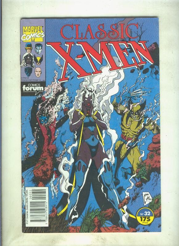 Classic X Men volumen 1 numero 32: Mas afilado que...(numerado 3 en trasera)