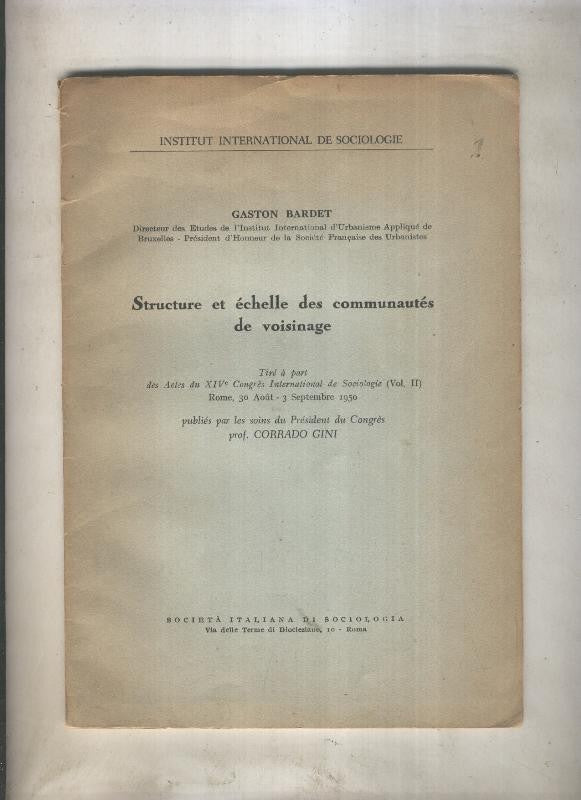 Structure et echelle des conmmunautesde voisinage