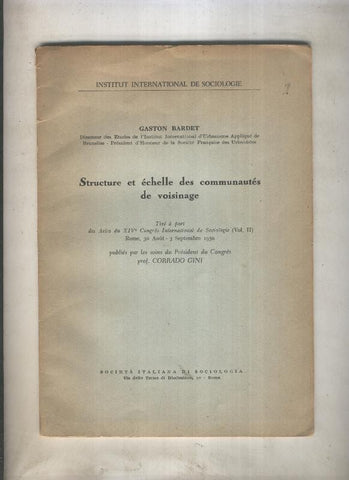 Structure et echelle des conmmunautesde voisinage