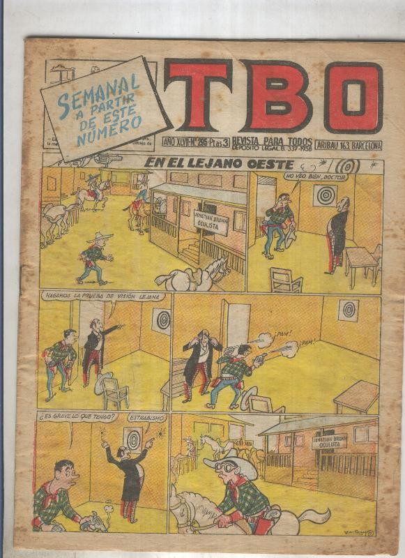 TBO numero 295: En el lejano oeste (Castanys), (numerado 3 en trasera)