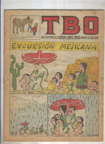 TBO numero 296: Excursion mejicana (Muntañola), (numerado 2 en trasera)