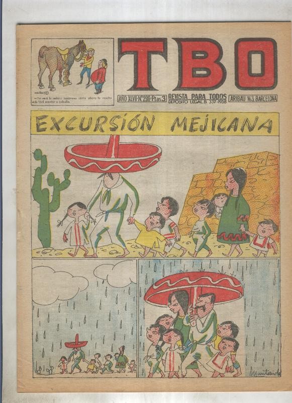 TBO numero 296: Excursion mejicana (Muntañola), (numerado 3 en trasera)