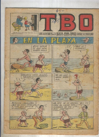 TBO numero 302: En la playa (Aynes), (numerado 2 en trasera)