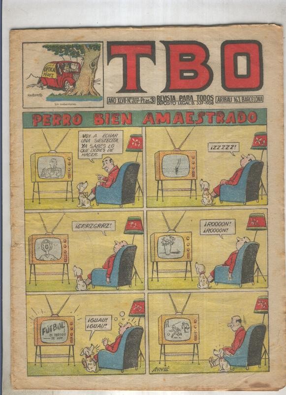 TBO numero 307: Perro bien amaestrado (Ayne), (numerado 1 en trasera)
