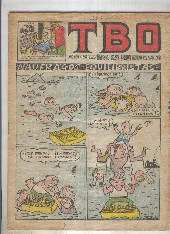 TBO numero 313: Naugrafos equilibristas (Muntañola), (numerado 2 en trasera)