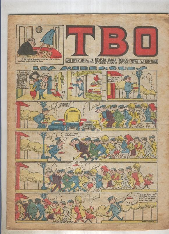 TBO numero 316: Los merengues (Moreno), (numerado 2 en trasera)
