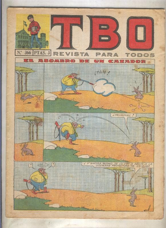 TBO numero 366: El asombro de un cazador (Coll), (numerado 2 en trasera)