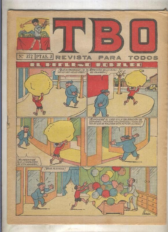TBO numero 372: El pequeño forzudo (ibarz), (numerado 3 en trasera)