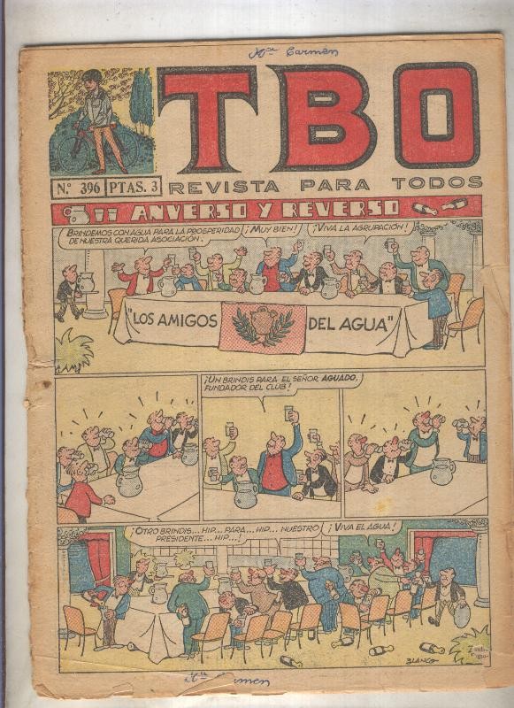 TBO numero 396: Anverso y reverso (Blanco), (numerado 4 en trasera)