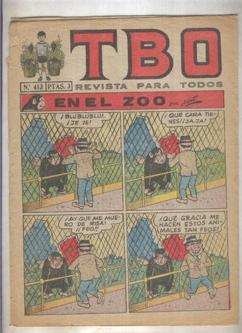TBO numero 413: En el zoo (Ayne), (numerado 1 en trasera)