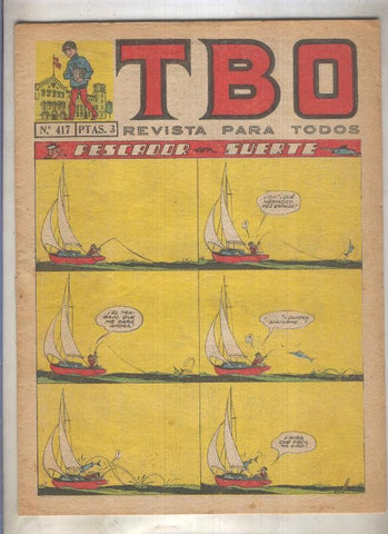 TBO numero 417: Pescador con suerte (Coll), (numerado 1 en trasera)