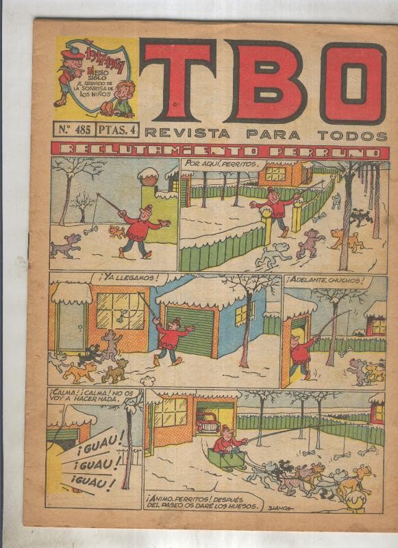TBO numero 485: Reclutamiento perruno (Blanco), (numerado 1 en trasera)