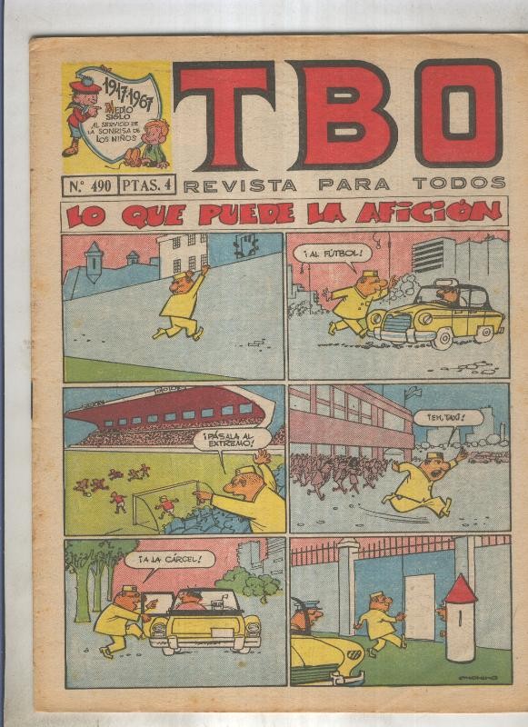 TBO numero 490: Lo que puede la aficion (Moreno), (numerado 1 en trasera)