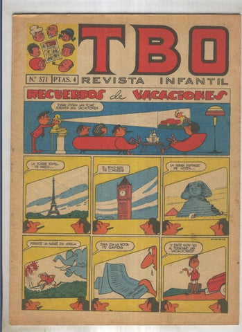 TBO numero 571: Recuerdos de vacaciones (Moreno), (numerado 3 en trasera)