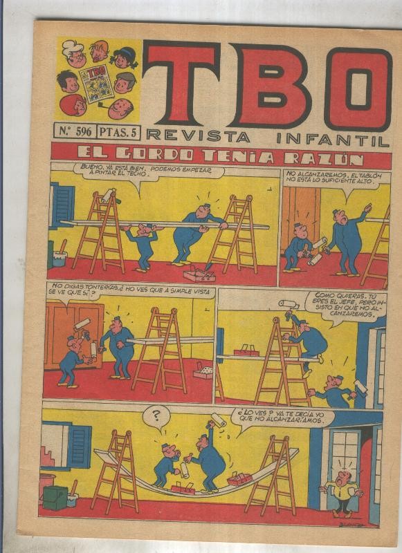 TBO numero 596: El gordo tenia razon (Blanco), (numerado 1 en trasera)
